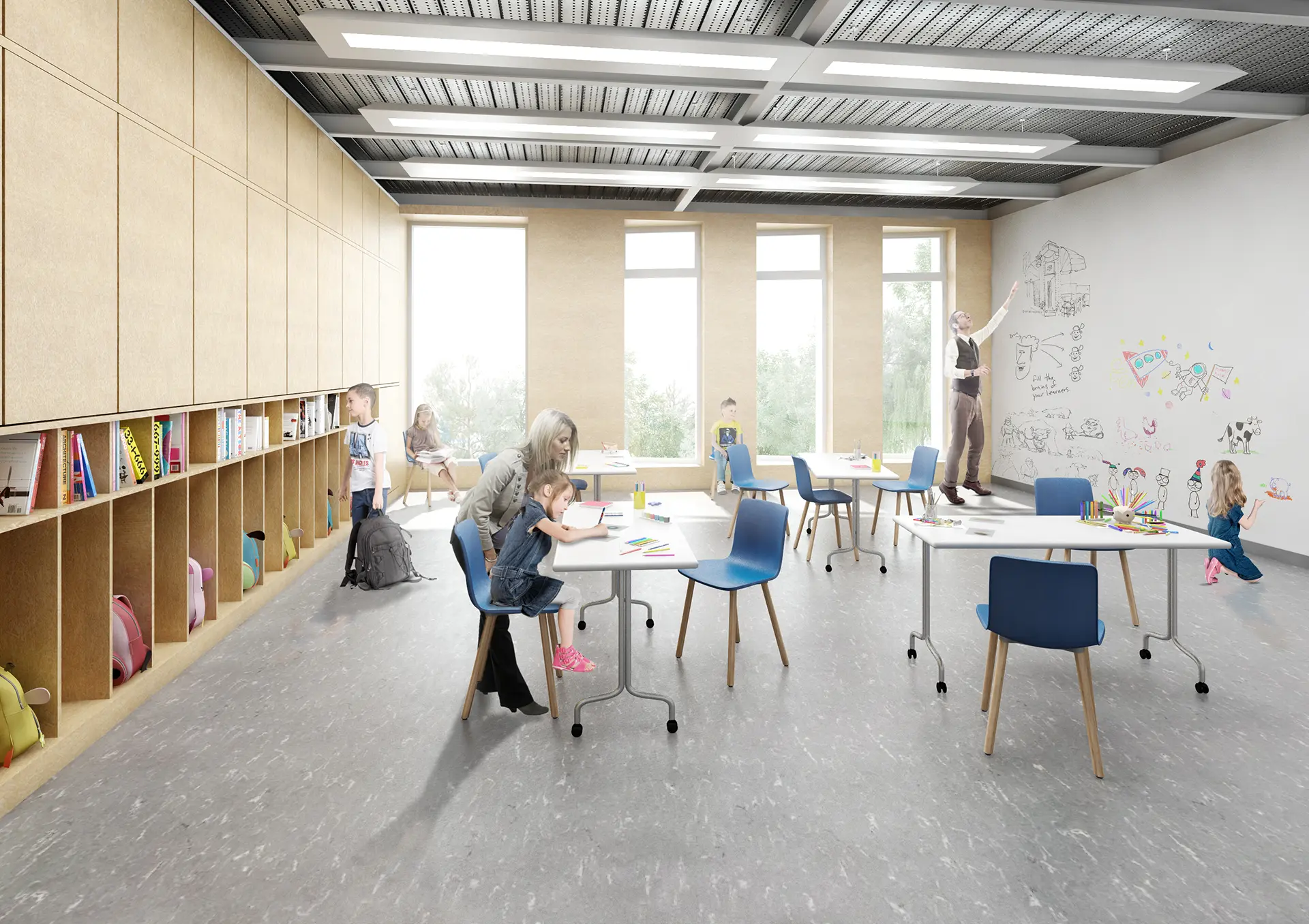 Small School Rendering NYC Creative Studio | 3D World renderings, Inc.